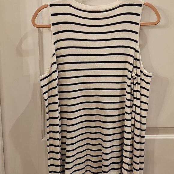 LILLY‎ PULITZER Women's L Cold Shoulder Breton Stripe Wool Blend Sweater Preppy - Picture 4 of 9